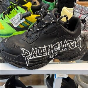 Balenciaga Black Graphic Sneakers